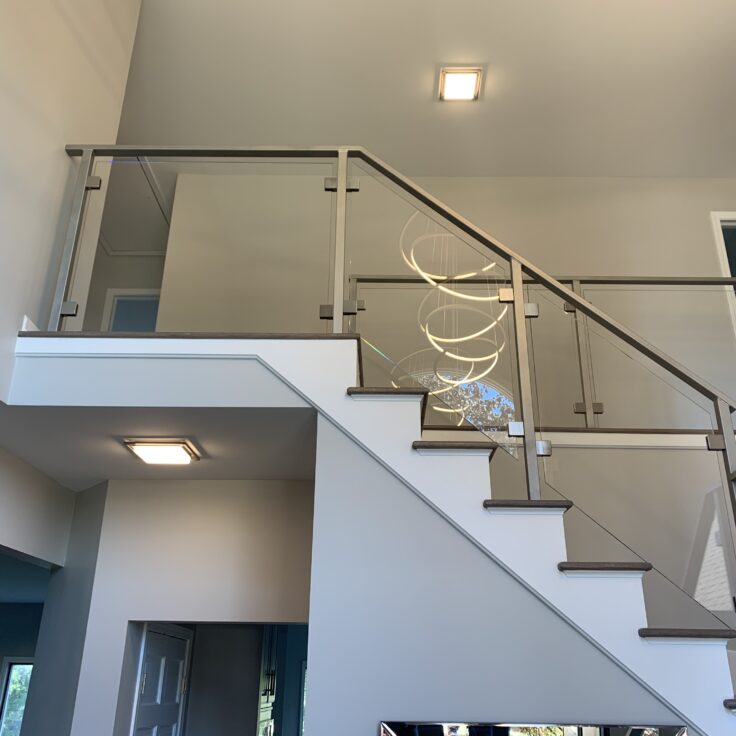 Custom metal glass railing