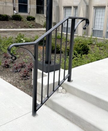 French Country wrought iron railings painted satin black in Deerfield ...