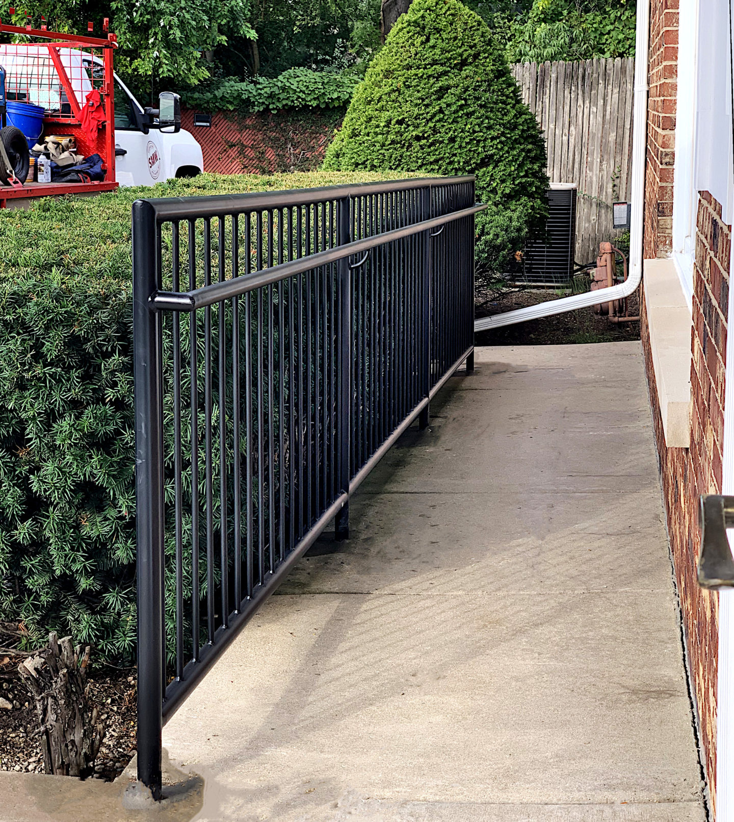 Industrial ADA wrought iron ramp railings