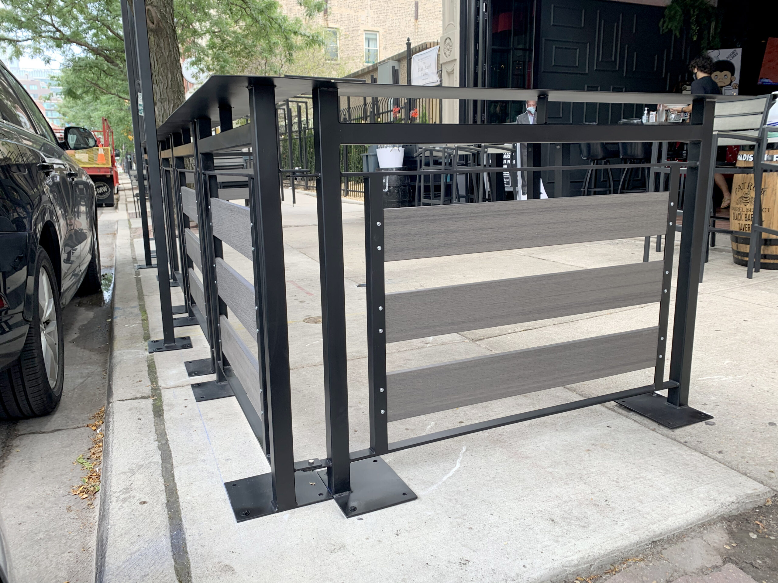 Chicago Iron Railing Traditional wrought iron commercial painted satin black in Chicago ...