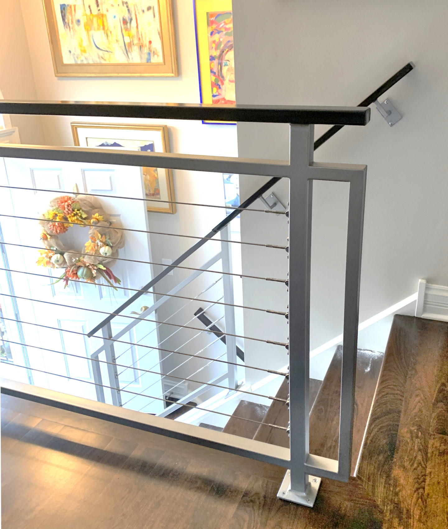 Urban Modern cable wrought iron railings side