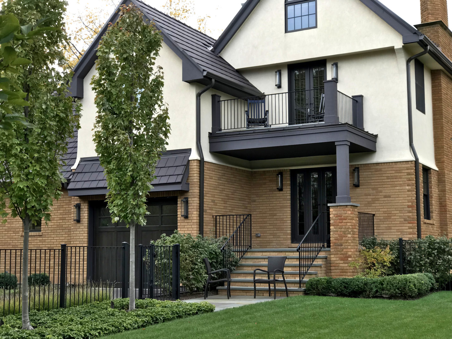 Urban Modern vertical bar wrought iron railings Kennilworth front