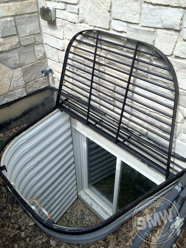 custom Barrington rounded window well cover on hinge