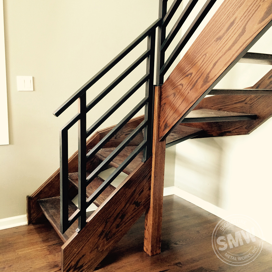 Modern Railing in Chicago for Open Stairs Signature Metal Works