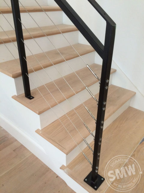 Modern cable railing for a Wilmette home | Signature Metal Works