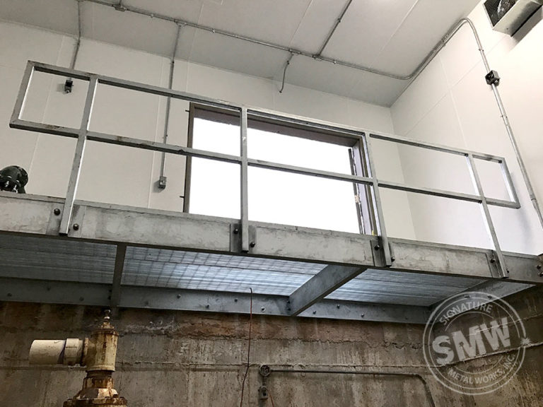 galvanized steel commercial rail and mezzanine