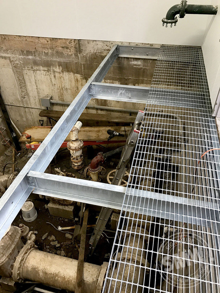Lomard fire department custom commercial galvanized mezzanine
