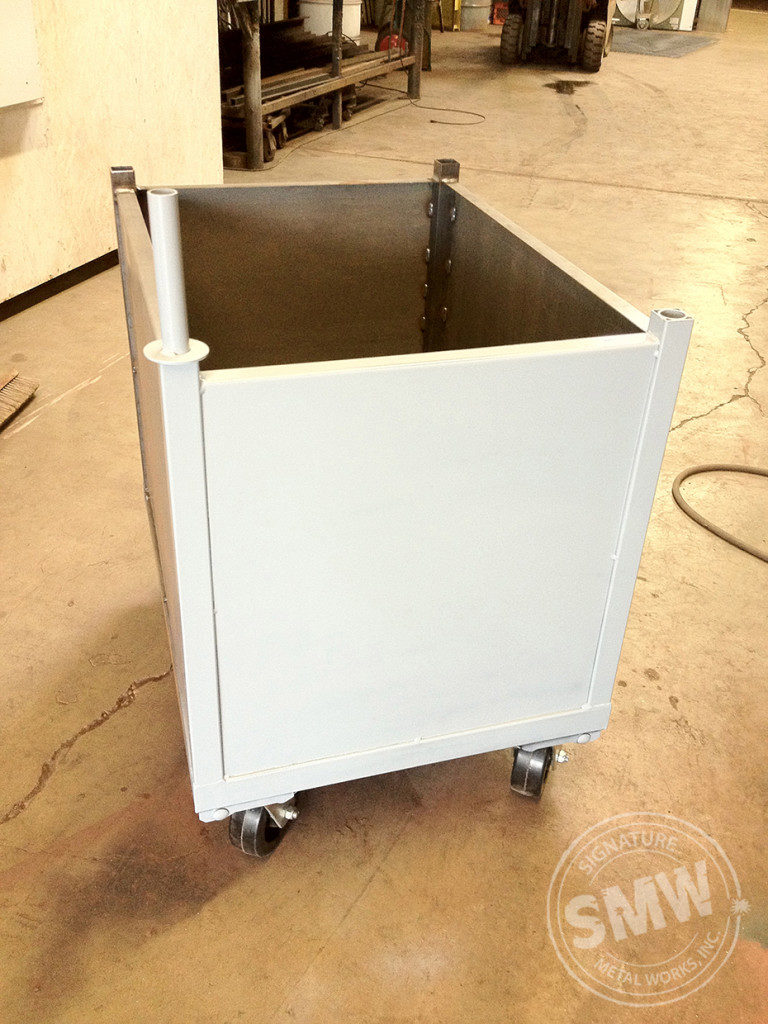 painted fabrication bin