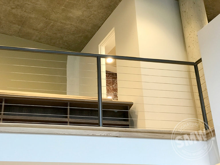 satin finish custom residential handrail
